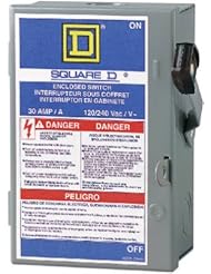 Home Improvement: Square D by Schneider Electric L211N 30 Amp 120/240-Volt Two-Pole Indoor Light Duty Fusible Safety Switch with Neutral - Square D by Schneider Electric