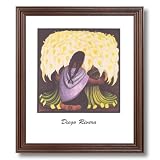 Diego Rivera Spanish Girl Woman Flower Home Decor Wall Picture Cherry Framed Art Print