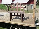 Rustic Bench with Back