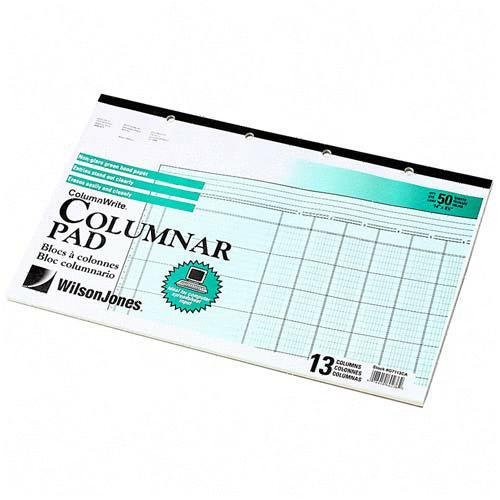 Wilson Jones ColumnWrite Columnar Ruled Pad, 14 x 8.5 Inch