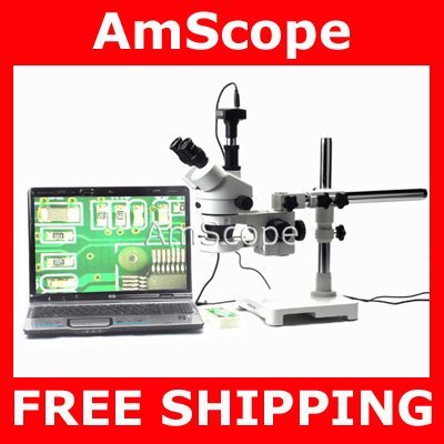7X-90X Boom Stand Microscope 54 LED Light + USB Camera