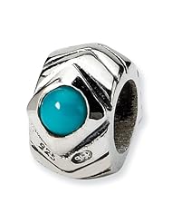 Sterling Silver Reflections Turquoise CZ Bead Real Goldia Designer Perfect Jewelry Gift