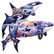 Orcas at Play Shaped Jigsaw Puzzle by Steve Sundram 1000pc