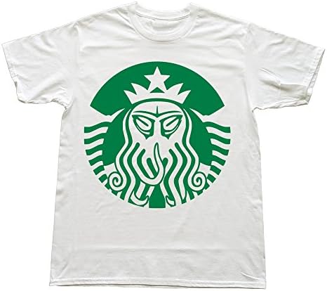 GZG Men's Starbucks Cthulhu Cotton T-Shirt White XL