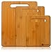 Bamboo Cutting Board Set - 3-piece Small, Medium, and Large Strong Bamboo Wood Cutting Boards with Handle by Premium Bamboo