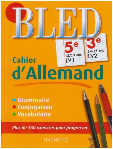 Cahier d'allemand 5e LV1, 3e LV2