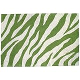 123 Creations C728D.2x3 foot Zebra in Green Hooked Rug - 100 Percent Wool