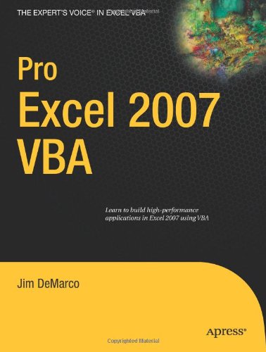 Pro Excel 2007 VBA (Expert's Voice in Excel VBA)
