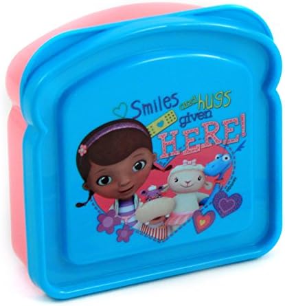 Disney Doc McStuffins Pink And Blue Sandwich Shaped Container