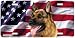 All Products : American German Shepherd-Dog on American Flag-License Plate Car Auto Front Novelty Tag by Robert J May from Airstrike