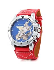 Horse Pattern Quartz Analog Watch Wristwatch Timepiece with PU Leather Band & Rhinestones for Women Lady - Red SWWT4-280948