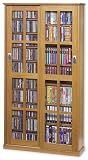 CD / DVD / VHS Sliding Glass Door Storage Cabinet in Oak