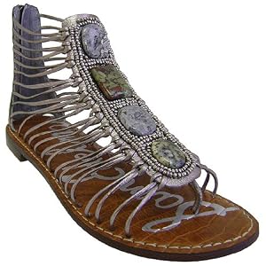 Sam Edelman Hazel Pewter Thong Strappy Sandals