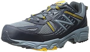 New Balance Men's MT410V4 Trail Shoe, Grey/Yellow, 14 D US