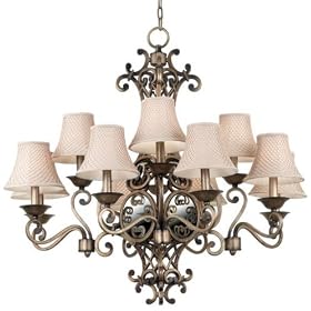 Lattice 12 - light Chandelier, CREAM SHADE, DESERT SAND