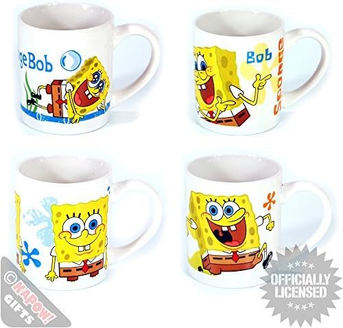 Spongebob Squarepants Mugs Gift Set of 4. Spongebob Gary Patrock Squidward