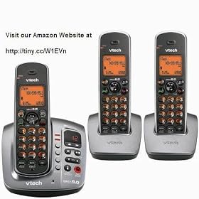 V-Tech Dect 6.0 Three Handset Cordless Phone System with Digital Answering Device and Caller ID (VT6129-31)