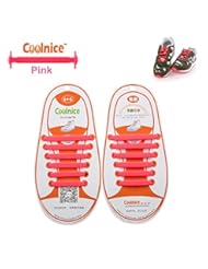 Shoes: Coolnice? No Tie Shoelaces for Kids Funny DIY 12pcs-Environmentally Silicone shoestring-Color of pink - COOLNICE