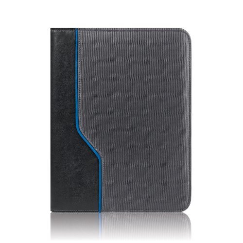 Solo Classic Collection iPad and e-Reader Jacket with Zipper, 9.7 Inches, Black and Blue, CLA132-4/5