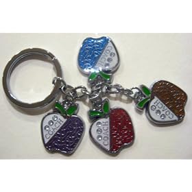 Coach Apple Keyfob/keychain/keycharm with Pave Stone