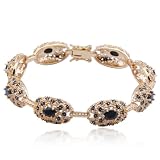 18k Yellow Gold Plated Sterling Silver Sapphire Bracelet, 7.25