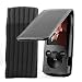 EASYi - Luxury Black Genuine Leather Flip case & Sock for Sony Walkman E Series (2010/2011 Model) 4GB 8GB 16GB (NWZE453B NWZE454B NWZE455B NWZE453R NWZE454R NWZE455R NWZE453P NWZE454P NWZE455P NWZE464B)
