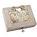 Cottage Garden You Will Forever Live in Heart Natural Taupe Wood Locket Music Box Plays Edelweiss