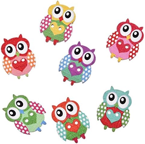 Liebe Engel Colorful Big Eyes Owl Buttons 50pcs 24.218.4mm