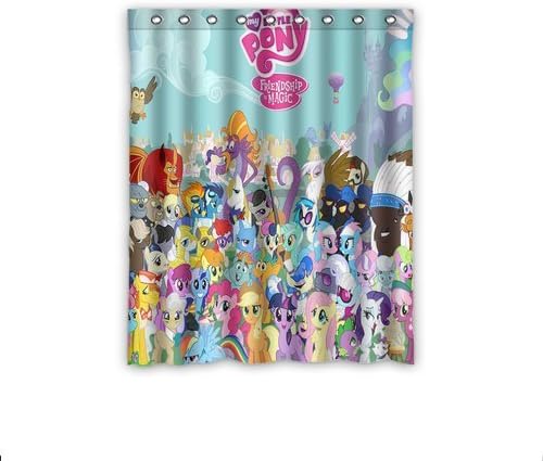 Comfortable My little pony Window Curtains/drape/panels/treatment Polyester Fabric Office/Home/Bedroom Decor 52"x 63"