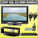 Sony Bravia L-Series KDL-32L4000 32-inch 720P LCD HDTV + Sony DVD Player w/ TV Stand Accessory Kit