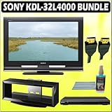 Sony Bravia L-Series KDL-32L4000 32-inch 720P LCD HDTV + Sony DVD Player w/ TV Stand Accessory Kit