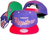 Toronto Raptors Script Purple/Red Two Tone Snapback Adjustable Plastic Snap Back Hat / Cap
