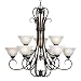 Golden Lighting 8505-9 RBZ Homestead Ridge Two Tier Chandelier, Rubbed Bronze Finish