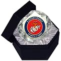 US Marines Insignia On A 4" Crystal Diamond Glass