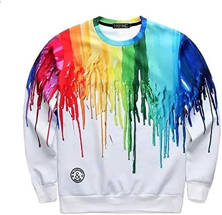 Big Boy's Youth 3D Print Graphic Emoji Crewneck Sweatshirt Pullover(XL,Paint)