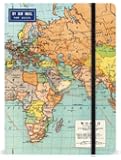Cavallini 6 by 8-Inch Notebook, World Maps, 144 Pages