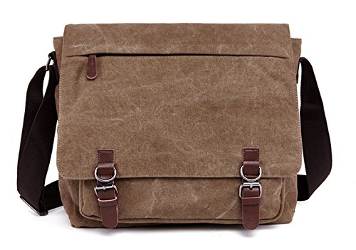 Kenox Vintage Canvas Laptop Messenger Bag School Bag Business Briefcase 16 Inches