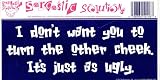 I don't want you to turn the other cheek. It's just as ugly. decal bumper sticker
