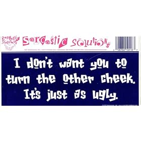 I don't want you to turn the other cheek. It's just as ugly. decal bumper sticker