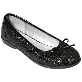 Girls' Xhilaration® Gada Glitter Ballet Flats - Black