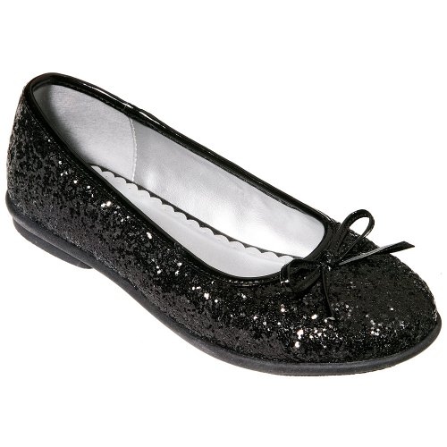 Girls' Xhilaration® Gada Glitter Ballet Flats - Black