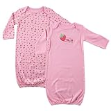 Hudson Baby Infant Gowns 2-Pack - Sweet Baby Pink