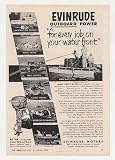 1952 Evinrude Big Twin Outboard Police Fire Work Boat Print Ad