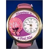 Whimsical Watches Unisex Pink Hat Gold Watch Watch G1020001 by Watches
