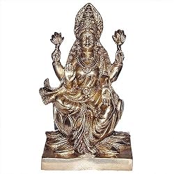 Goddess Lakshmi Sculptures Brass Figurines 7.5 x 4 x 3 inches