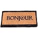 Bonjour Black edged French wording heavy coir doormat ~ 2 sizes