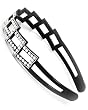 Fancy Black Acrylic Clear Rhinestone Headband Fashion Jewelry