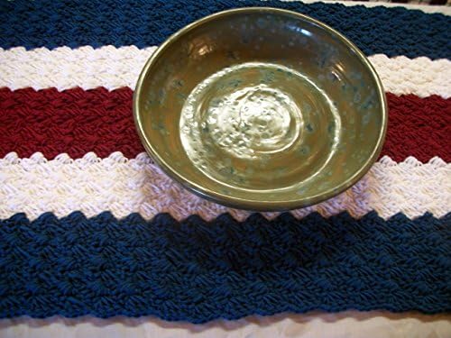 Table Runner, Patriotic Crochet Table Runner in Red, White and Blue in Diagonal Shell Stitch by DRCrafts