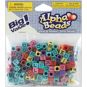 Alphabet-Beads-6mm-160-Pkg-Assorted-Colors-Black