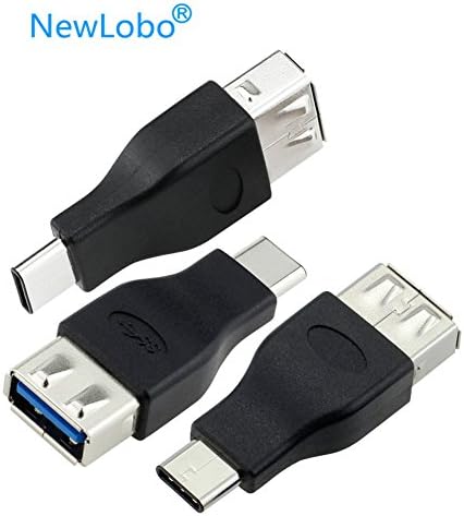 USB 3.1 Type C,NewLobo®3Pack USB-C to Type A USB 3.0 Female Adapter for Apple New Macbook 12 Inch,ChromeBook Pixel, Nokia N1 Tablet and Other Type-C Devices(3Pack)-Black